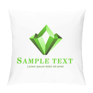 Personality  Green Crystal. Emerald. Abstract Symbol Pillow Covers
