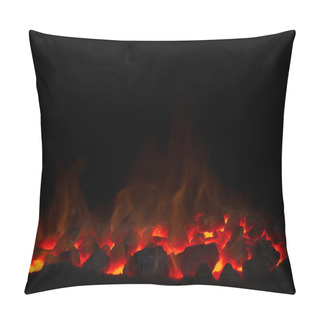 Personality  Charcoal Fire Black Background Pillow Covers