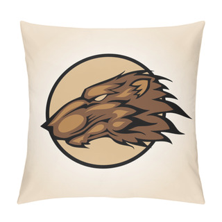 Personality  Vector Illustration Of A Bear Head Snapping Set Inside Circle. Pillow Covers