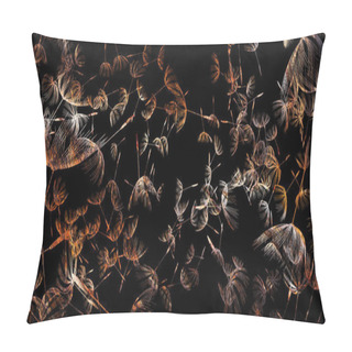 Personality  3d Rendering Of Dandelion Blowing Silhouette. Flying Blow Dandel Pillow Covers