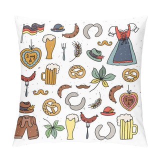 Personality  Vector Illustration Of Oktoberfest Elements Set Pillow Covers