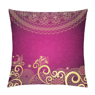 Personality  Vintage Gold-purple Frame Pillow Covers