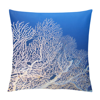 Personality  Coral Reef With Gorgonian On The Background Of Blue Water On The Bottom Of Tropical Sea, Underwater Landscape Pillow Covers