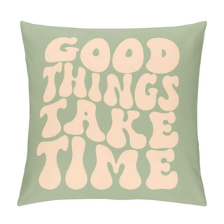 Personality   Inspirational Slogan Print With Vintage Groovy  Pillow Covers