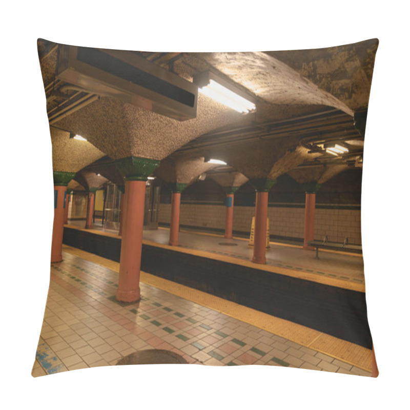 Personality  New York City Subway Station With Tiled Floor And Columns Pillow Covers