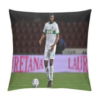 Personality  Santos Marlon Player Of Sassuolo, During The Match Of The Italian Football League Serie A Between Benevento Vs Sassuolo Final Result 0-1, Match Played At The Ciro Vigorito Stadium In Benevento. Italy, April 12, 2021.  Pillow Covers
