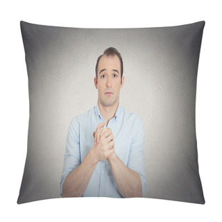 Personality  Man Showing Clasped Hands, Pretty Please Sorry  Pillow Covers