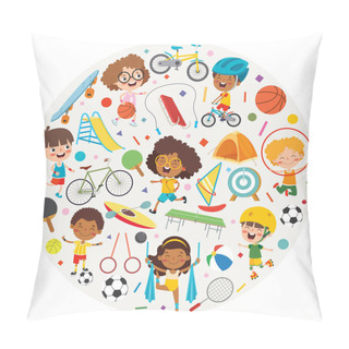 Personality  Sport Concept Design With Funny Children Pillow Covers