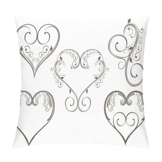Personality  Vector Illustration Of Vintage Design Heart Shape For Valentine Pillow Covers