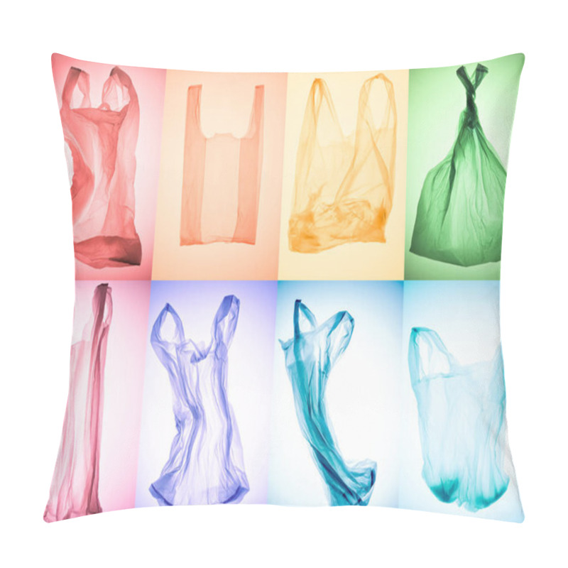 Personality  Creative Collage Of Various Crumpled Colorful Plastic Bags Pillow Covers