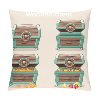 Personality  Opened And Closed Antique Treasure Chest Pillow Covers