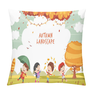 Personality  Vector Illustration Of Autumn Children Pillow Covers