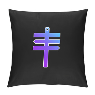 Personality  Beach Sign Blue Gradient Vector Icon Pillow Covers