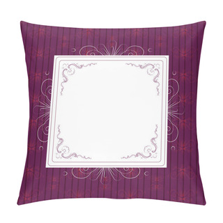 Personality  Vintage White Frame On Violet Background Pillow Covers