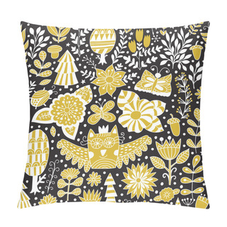 Personality  Vector Forest Design, Floral Seamless Pattern Pillow Covers
