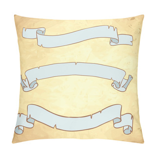 Personality  Vintage Paper Ribbons Vector Set Pillow Covers