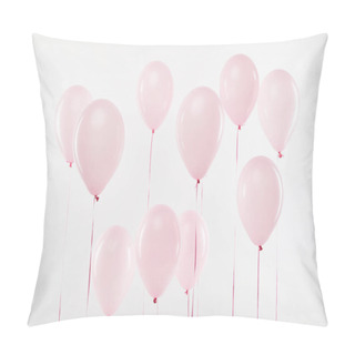 Personality  Background Of Decorative Pink Air Balloons Isolated On White Pillow Covers