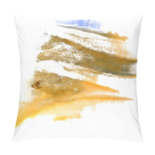 Personality  Abstract Yellow, Dark Blue, Grey Drawing Stroke Ink Watercolor B Pillow Covers