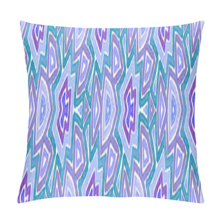 Personality  Blue Seamless Border Scroll. Geometric Watercolor  Pillow Covers