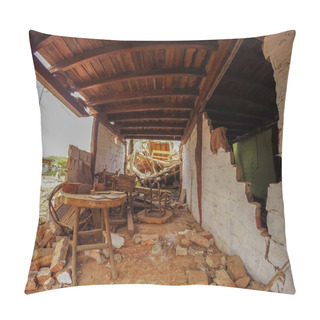 Personality  House Destroyed By Earthquake, Ecuador, South America Pillow Covers