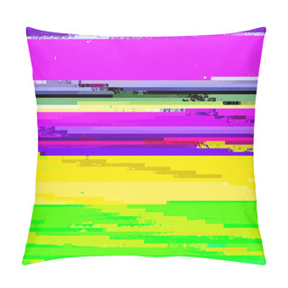 Personality  Colored Abstract Glitch Art Design Background  Pillow Covers