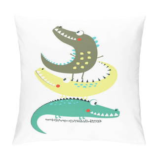 Personality  Cartoon Crocodile Print Pillow Covers