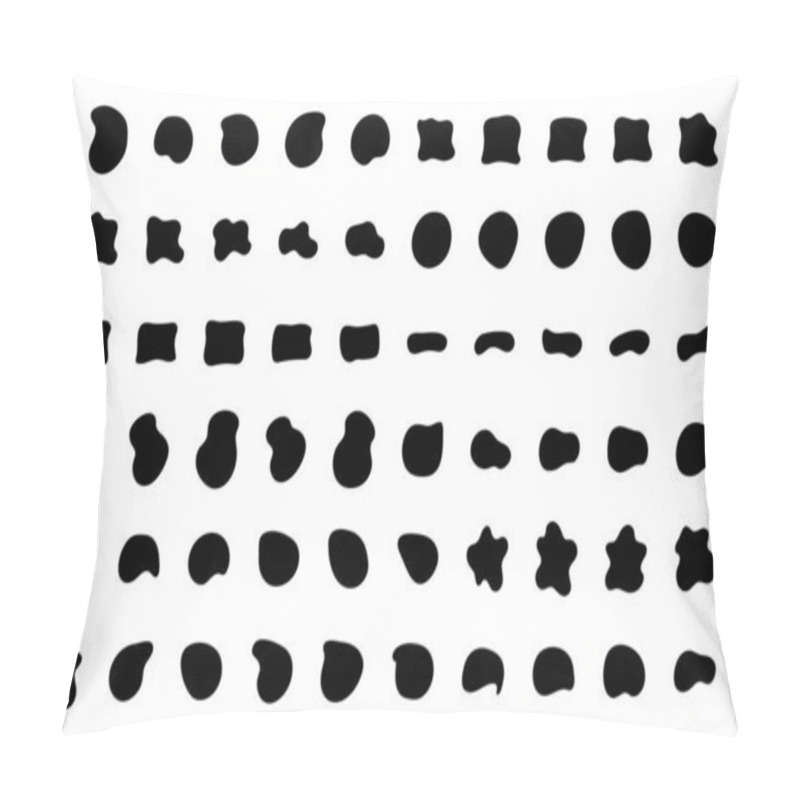 Personality  Blob shapes vector set. Organic abstract splodge elemets monochrome collection. Inkblot simple silhouette pillow covers