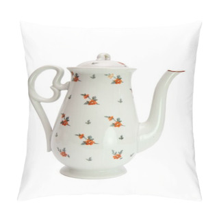 Personality  White High Teapot Painted With Dogroses Pillow Covers