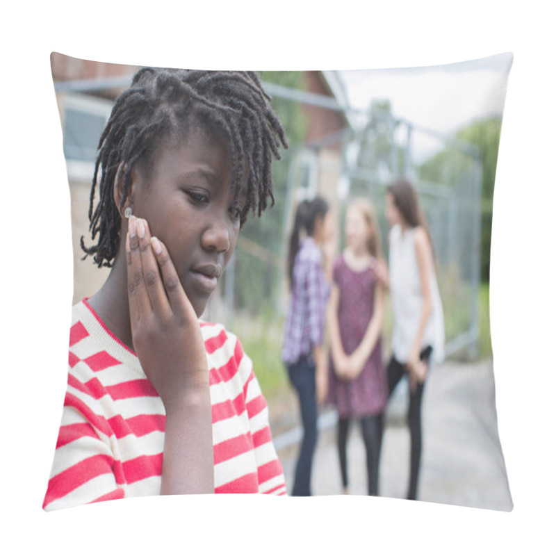 Personality  Sad Teenage Girl Feeling Left Out By Friends Pillow Covers