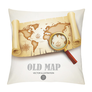 Personality  Old Map. Vector Illustration Pillow Covers