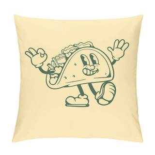 Personality  Vintage Character Design Of Taco Pillow Covers