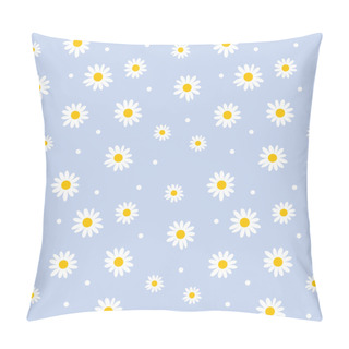 Personality  Daisy Cute Seamless Pattern. Floral Retro Style Simple Motif. Wh Pillow Covers