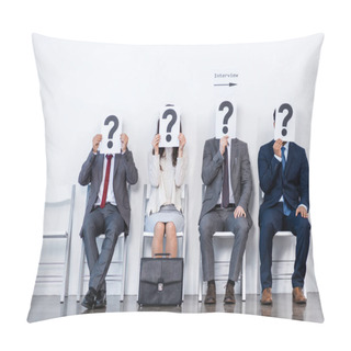 Personality  Businesspeople Waiting For Interview Pillow Covers