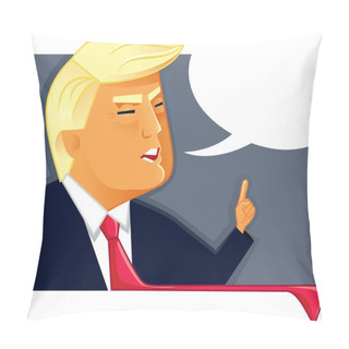 Personality  Editorial Vector Illustration Of Donald Trump Pillow Covers