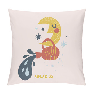 Personality  Aquarius Zodiac Character Nursery Poster Pillow Covers