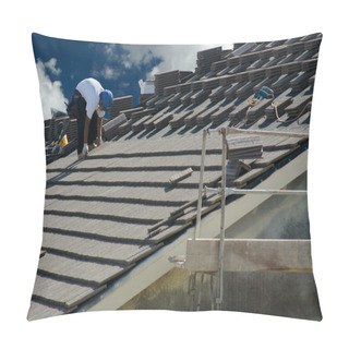 Personality  Roofer Laying Tile Pillow Covers