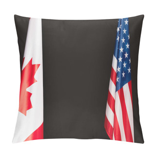 Personality  Canadian And American Flags Isolated On Black Pillow Covers