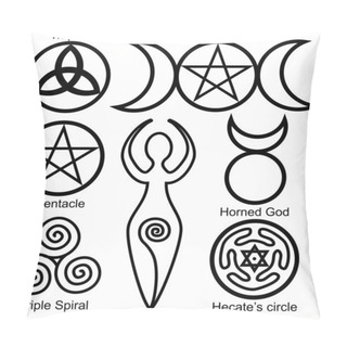 Personality  Set Of The Wiccan Symbols Pillow Covers