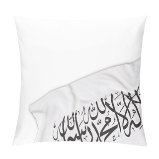 Personality  Realistic Taliban Flag With Folds, Isolated On White Background. Footer, Corner Design Element. Perfect For Patriotic Themes Or National Event Promotions. Empty, Copy Space. 3D Render Pillow Covers
