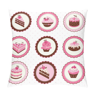 Personality  Set Of Cakes Stickers Pillow Covers
