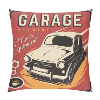 Personality  Vintage Poster, Auto Repair. Pillow Covers