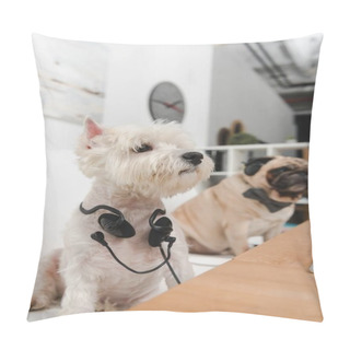 Personality  Business Dogs With Headsets Pillow Covers
