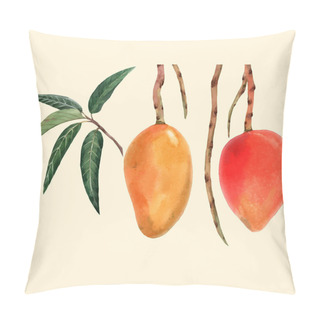 Personality  Watercolor Mango Fruit Vector Illustration Pillow Covers