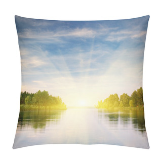 Personality  River And Spring Forest. Pillow Covers