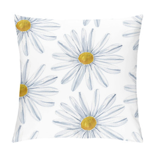 Personality  Field Dotted With Daisies Watercolor Seamless Pattern. Template For Decorating Designs And Illustrations. Pillow Covers