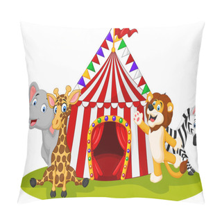 Personality  Cartoon Animal Circus With Circus Tent Pillow Covers