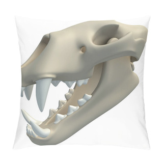 Personality  Lion Skull Animal Anatomy 3D Rendering Model On White Background Pillow Covers