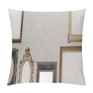 Personality  Old Vintage Golden Frames Collection Pillow Covers