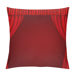 Personality  Background With Red Velvet Curtain. Pillow Covers
