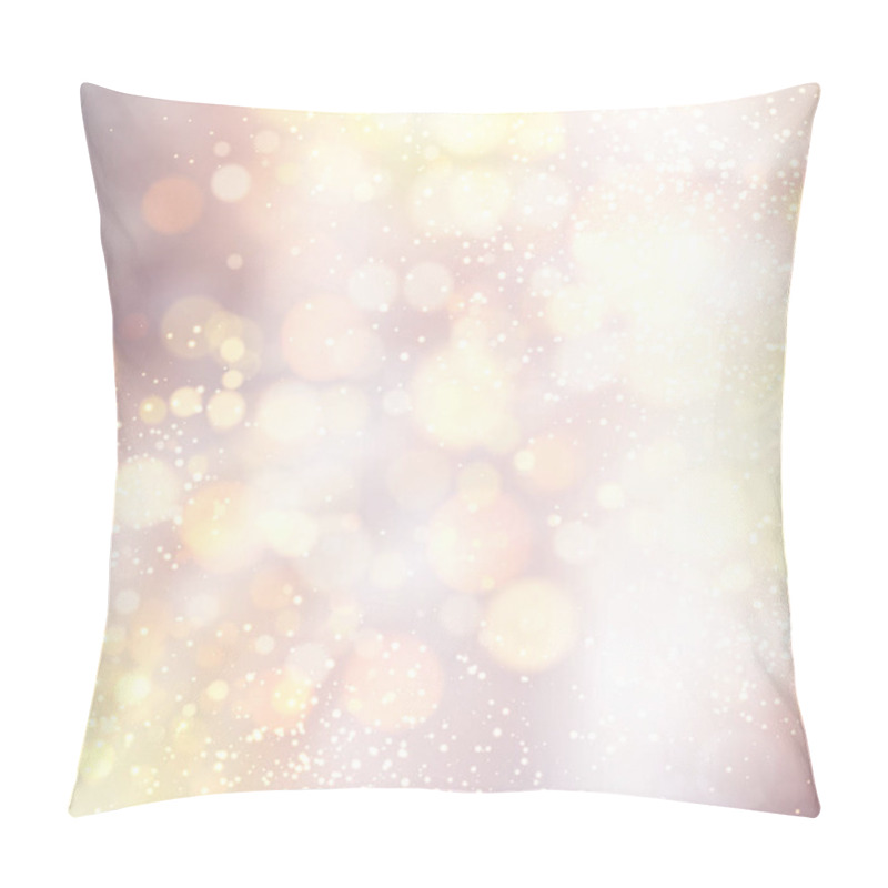 Personality  Christmas And New Year Card With Defocused Ligths On Silver. Pillow Covers